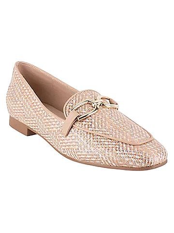 Tahari Women’s Beige Patterned Gold Tone Slip On Vegan Loafers Flats (view 1)