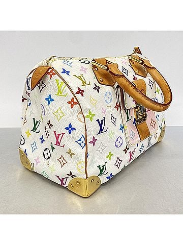 Louis Vuitton Louis Vuitton Monogram Multicolor Speedy 30 Handbag M92643 Blanc (Women's) (view 2)