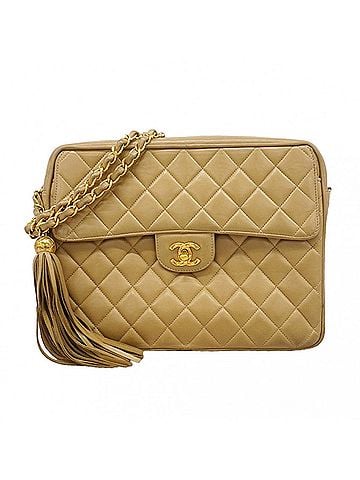 Chanel Chanel Matelassé Shoulder Bag with Chain Strap, Brilliant Lambskin, Beige, Women's (view 1)