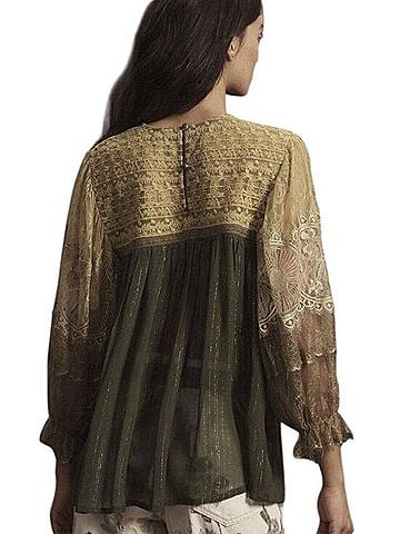 Anthropologie Charisha 3/4 Sleeve Blouse (view 2)
