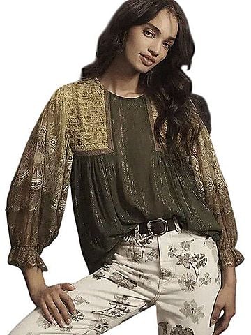 Anthropologie Charisha 3/4 Sleeve Blouse (view 1)
