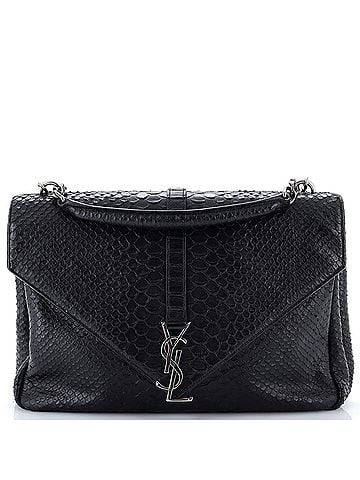 Saint Laurent Classic Monogram College Bag Python Embossed Leather Large (view 1)