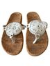 Jack Rogers 100% Leather White Brown Flip Flops Size 8 - photo 1