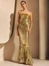 ASOS 100% Polyester Gold Cocktail Dress Size 12 - photo 3