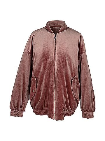 HUGO BOSS Hugo Boss Zip-Up Bomber Jacket in Pink Velvet (view 1)