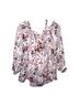 Parker 100% Silk 100% Polyester Floral Pink White Blouse Size M - photo 2