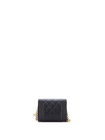 Chanel Boy Coin Purse with Chain Quilted Caviar Mini (view 2)