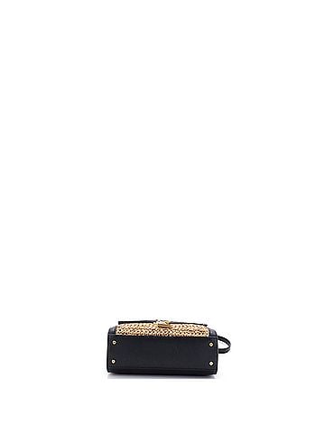 Saint Laurent Cassandra Top Handle Bag Raffia with Leather Mini (view 2)