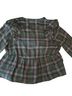 Torrid Plaid Green Blue White Long Sleeve Blouse Size 0X - photo 2