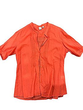 Caslon Pintuck Button Front Blouse Short Sleeve Blouse (view 1)