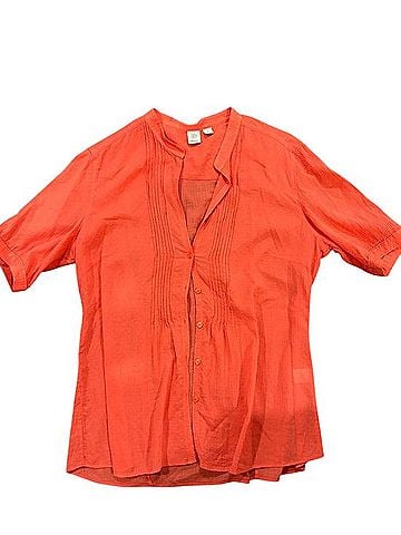 Caslon Pintuck Button Front Blouse Short Sleeve Blouse (view 1)