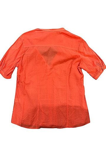 Caslon Pintuck Button Front Blouse Short Sleeve Blouse (view 2)