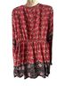 Nostalgia 100% Rayon Floral Red Long Sleeve Blouse Size M - photo 2