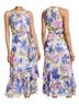 Calvin Klein 100% Polyester Floral Blue Pink Casual Dress Size 8 - photo 3
