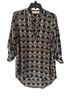 The Impeccable Pig Aztec Or Tribal Print Black White Blouse Size L - photo 1