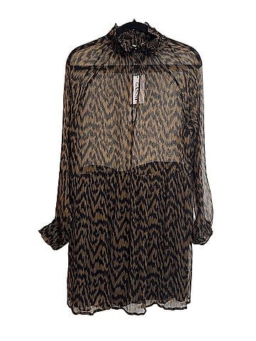 Ganni Lewis Chiffon Mini Dress in Plantation and Black Casual Dress (view 1)