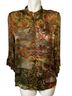 Citron Floral Green Blouse Size M - photo 1