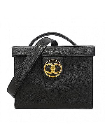 Chanel Chanel handbag/vanity bag, chain shoulder caviar leather, black, 2-way bag for women (view 1)