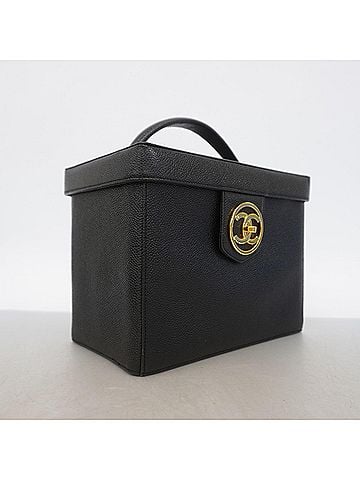 Chanel Chanel handbag/vanity bag, chain shoulder caviar leather, black, 2-way bag for women (view 2)
