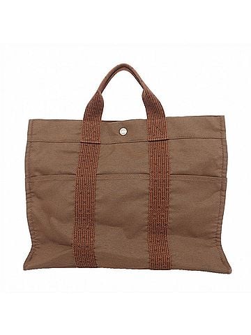 Hermès Hermes Herline MM Canvas Tote Bag, Brown, for Men and Women (view 1)