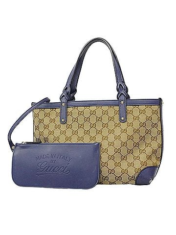 Gucci Gucci GG Canvas Tote Bag 269878 Beige Blue Champagne Women's (view 1)
