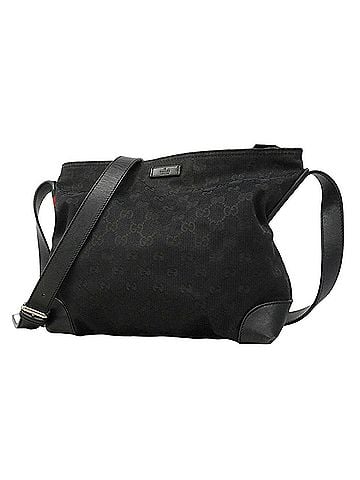 Gucci Gucci GG Canvas Sherry Line Shoulder Bag 337598 Black Women's (view 1)