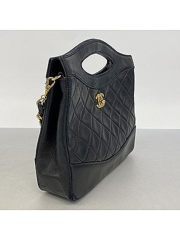 Chanel Chanel Matelassé Chain Shoulder Handbag, Lambskin, Black, 2-way Bag for Women (view 2)