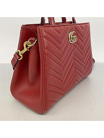 Gucci Gucci GG Marmont 448054 Leather Red 2-way Handbag for Women (view 2)
