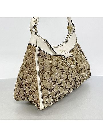 Gucci Gucci handbag, GG canvas, Abbey, 190525, beige, champagne, women's. (view 2)