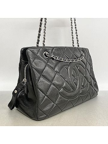 Chanel Chanel Matelassé Chain Shoulder Bag, Caviar Leather, Black, Women's (view 2)