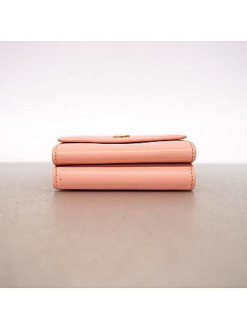 Chanel Chanel Tri-fold Wallet, Coco Button, Leather, Pink, Women's (view 2)
