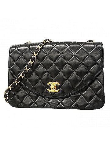 Chanel Chanel Matelassé Chain Shoulder Bag, Lambskin, Black, Women's (view 1)