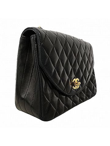 Chanel Chanel Matelassé Chain Shoulder Bag, Lambskin, Black, Women's (view 2)