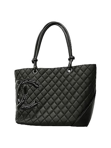 Chanel Chanel Cambon Lambskin Tote Bag, Black, Women's (view 1)