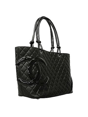 Chanel Chanel Cambon Lambskin Tote Bag, Black, Women's (view 2)