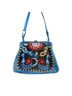 Isabella Fiore 100% Leather Floral Blue Black Shoulder Bag One size - photo 2