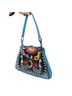 Isabella Fiore 100% Leather Floral Blue Black Shoulder Bag One size - photo 3