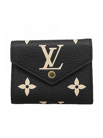 Louis Vuitton Louis Vuitton Tri-fold Wallet, Monogram Empreinte Bicolor Portefeuille Victorine M80968, Black/Beige, Women's (view 1)