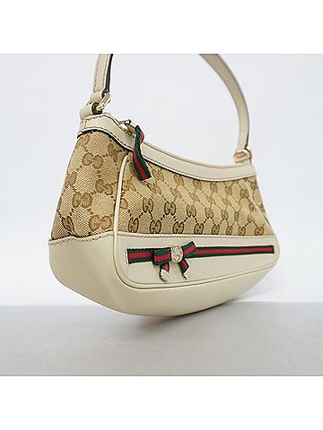 Gucci Gucci handbag, GG canvas, Sherry line, 269893, beige, women's. (view 2)