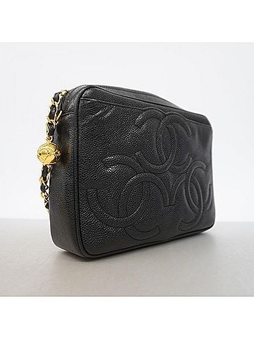 Chanel Chanel Triple Coco Caviar Leather Shoulder Bag, Black, for Women (view 2)