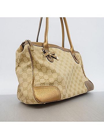 Gucci Gucci GG Canvas Princy Tote Bag 177052, Canvas, Light Brown, Gold, Champagne, Women's (view 2)