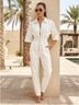 retrofête 100% Cotton Solid White Jumpsuit Size M - photo 3