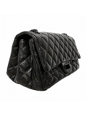 Chanel Chanel Shoulder Bag 2.55 Double Chain Calfskin Black Women's (view 2)