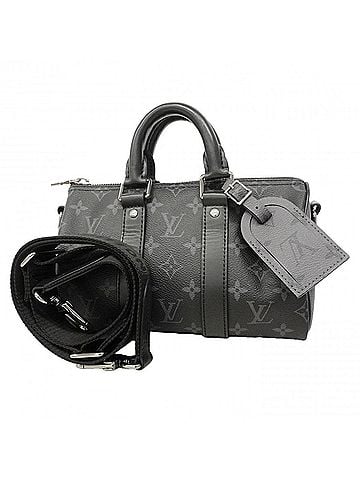 Louis Vuitton Louis Vuitton Monogram Eclipse Reverse Keepall Bandoulière 25 Handbag M46271 Black Gray 2-way bag for men (view 1)
