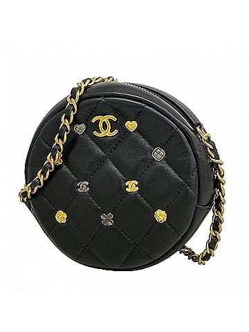 Chanel Chanel Matelassé Chain Shoulder Bag, Lambskin, Black, Women's (view 1)