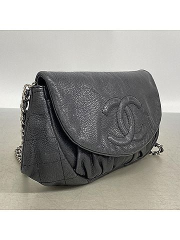 Chanel Chanel Matelassé Chain Shoulder Bag, Caviar Leather, Black, Women's (view 2)