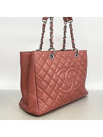Chanel Chanel Matelassé Chain Tote Bag, Caviar Leather, Red, Women's (view 2)