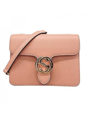 Gucci Gucci Interlocking G Leather Shoulder Bag, Pink, Women's (view 1)