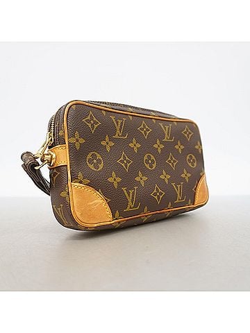 Louis Vuitton Louis Vuitton Monogram Marly Dragonne PM Clutch Bag M51827 Brown Men's (view 2)