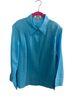 Collections etc. 100% Linen 100% Acetate Solid Blue Long Sleeve Blouse Size 1X - photo 1